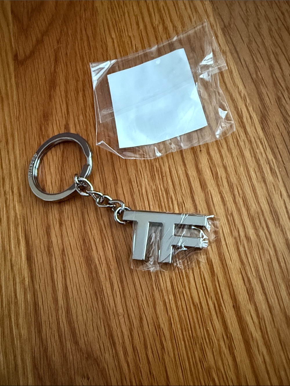 Tom Ford Silver TF Logo Keychain